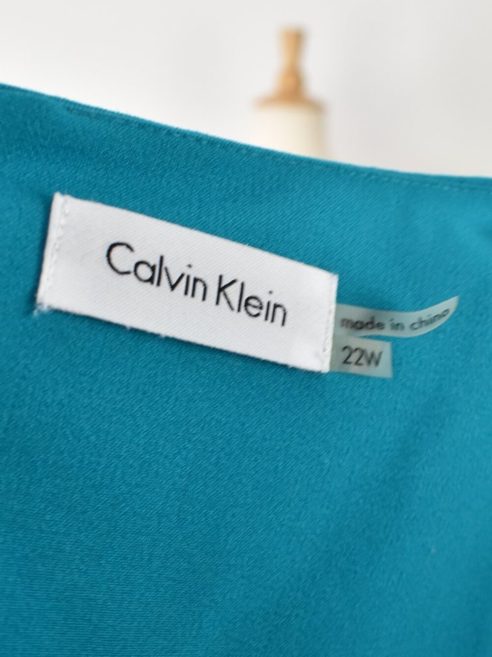 Calvin Klein Fit and Flare Keyhole Dress Blue-Green - 22W - Picture 9 of 10